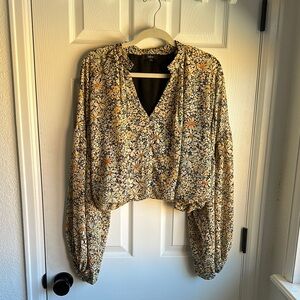 Floral V-Neck Women's Top